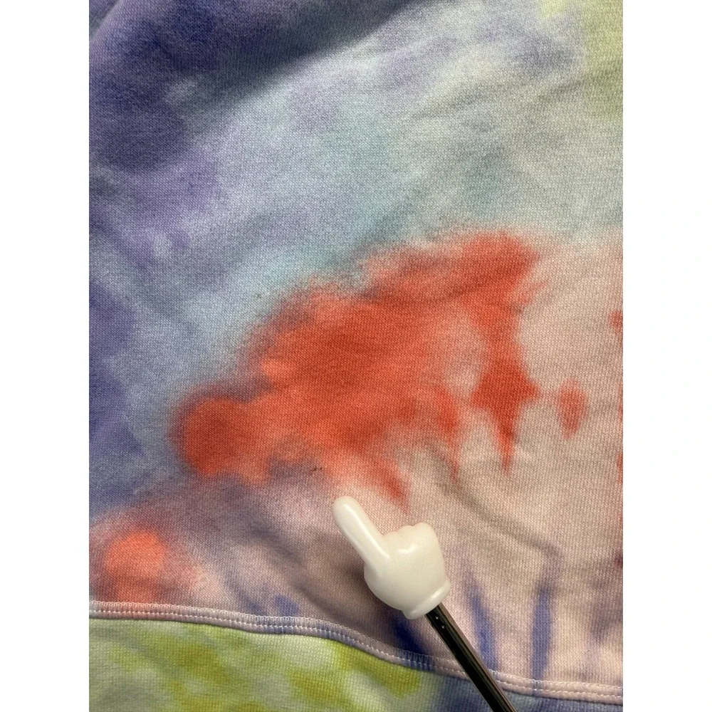 Nike Cropped Hoodie Womens‎ Small Multi Tie Dye Swoosh Logo Cotton Ribbed Trim